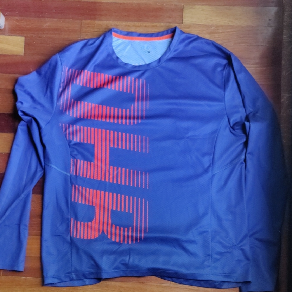 Blue and Red Long Sleeve Shirt